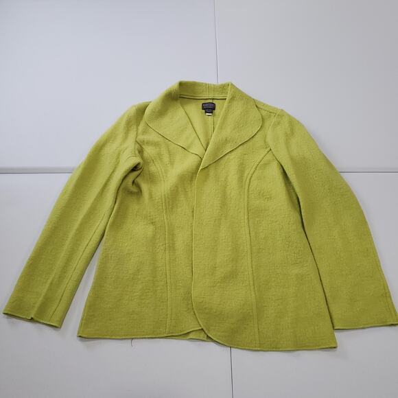 Additions by Chico's Jacket Womens Large Green Wool Open Front Cardigan Blazer - Picture 1 of 6
